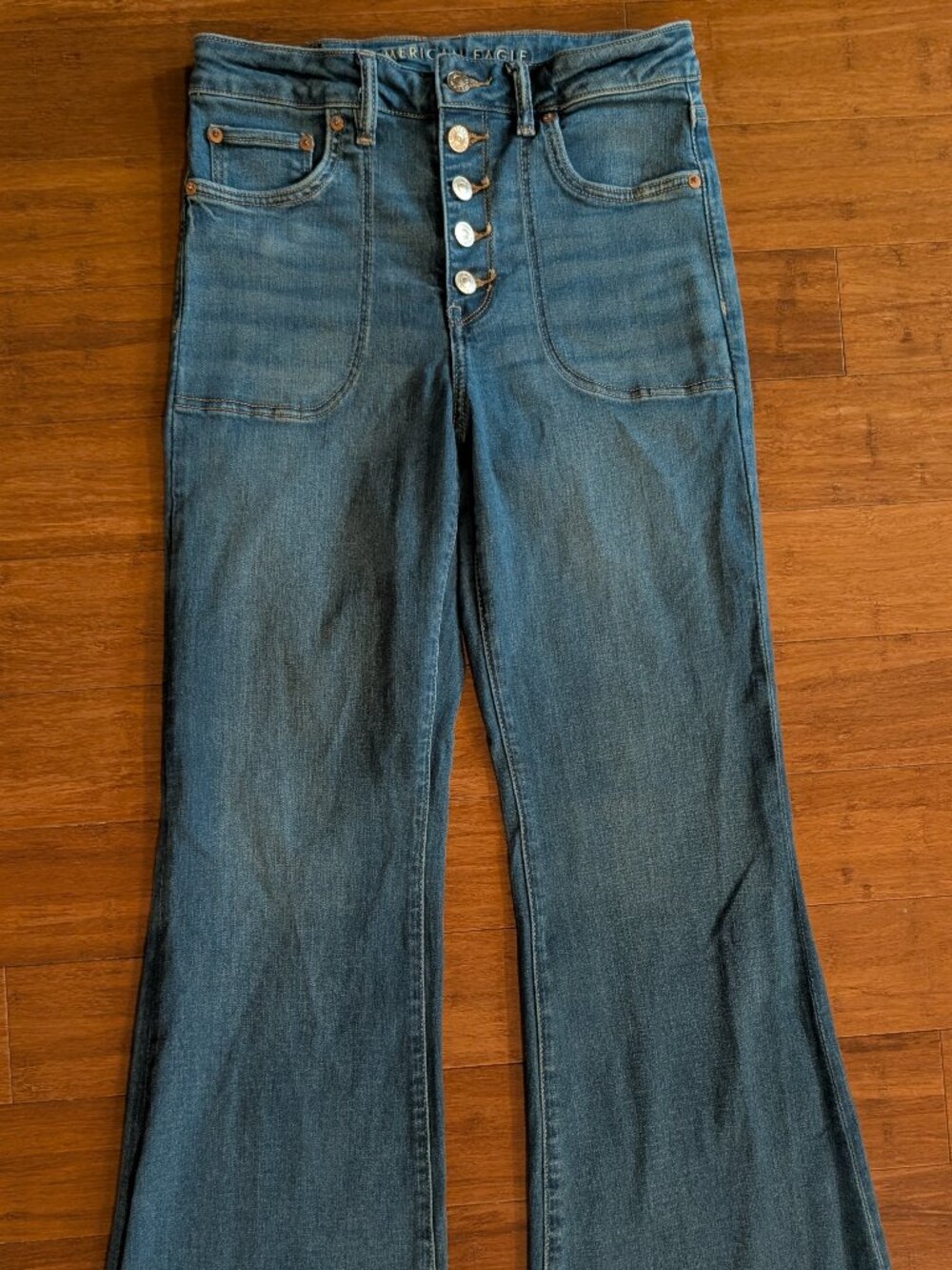 American Eagle Super High-Rise Flare 5 Button Fly Denim Jeans